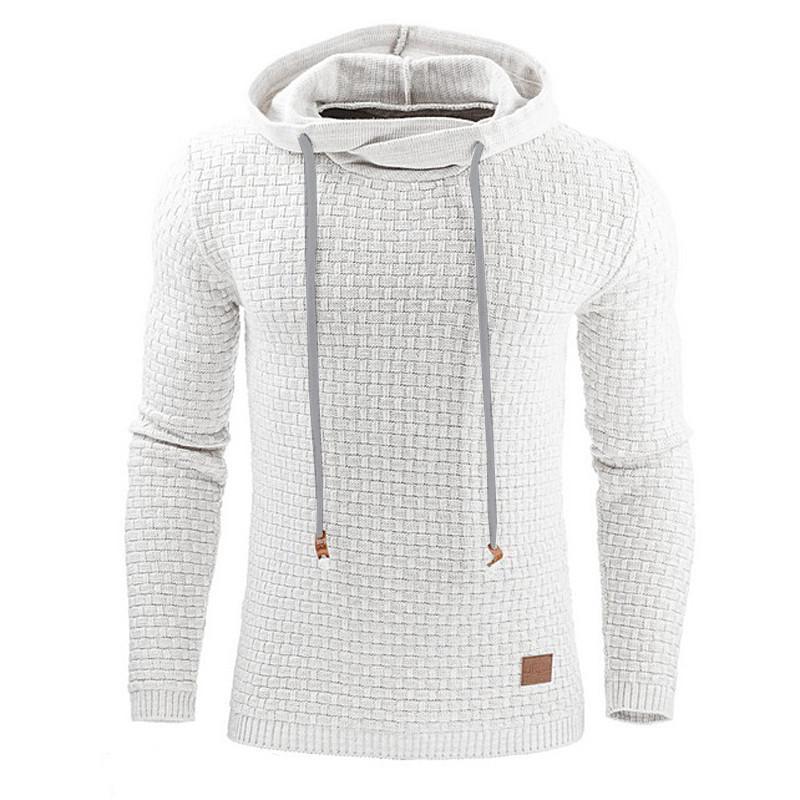 Men’s Knitted Hoodie Sweater – Long Sleeve Pullover for Autumn & Winter