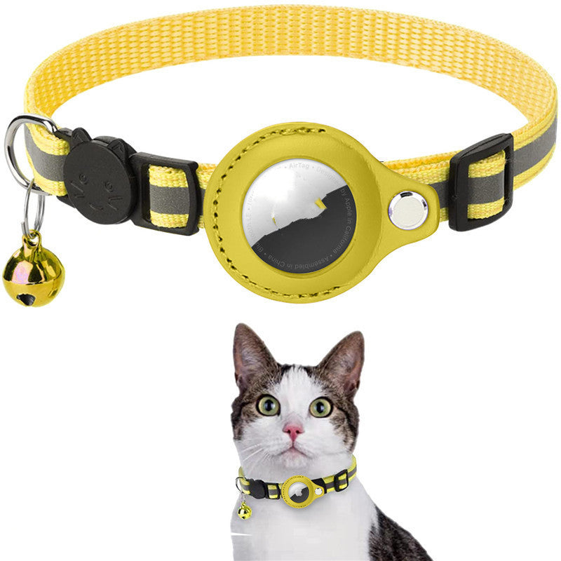 Reflective Nylon Pet Collar with Airtag Holder Waterproof Case for Dogs and Cats