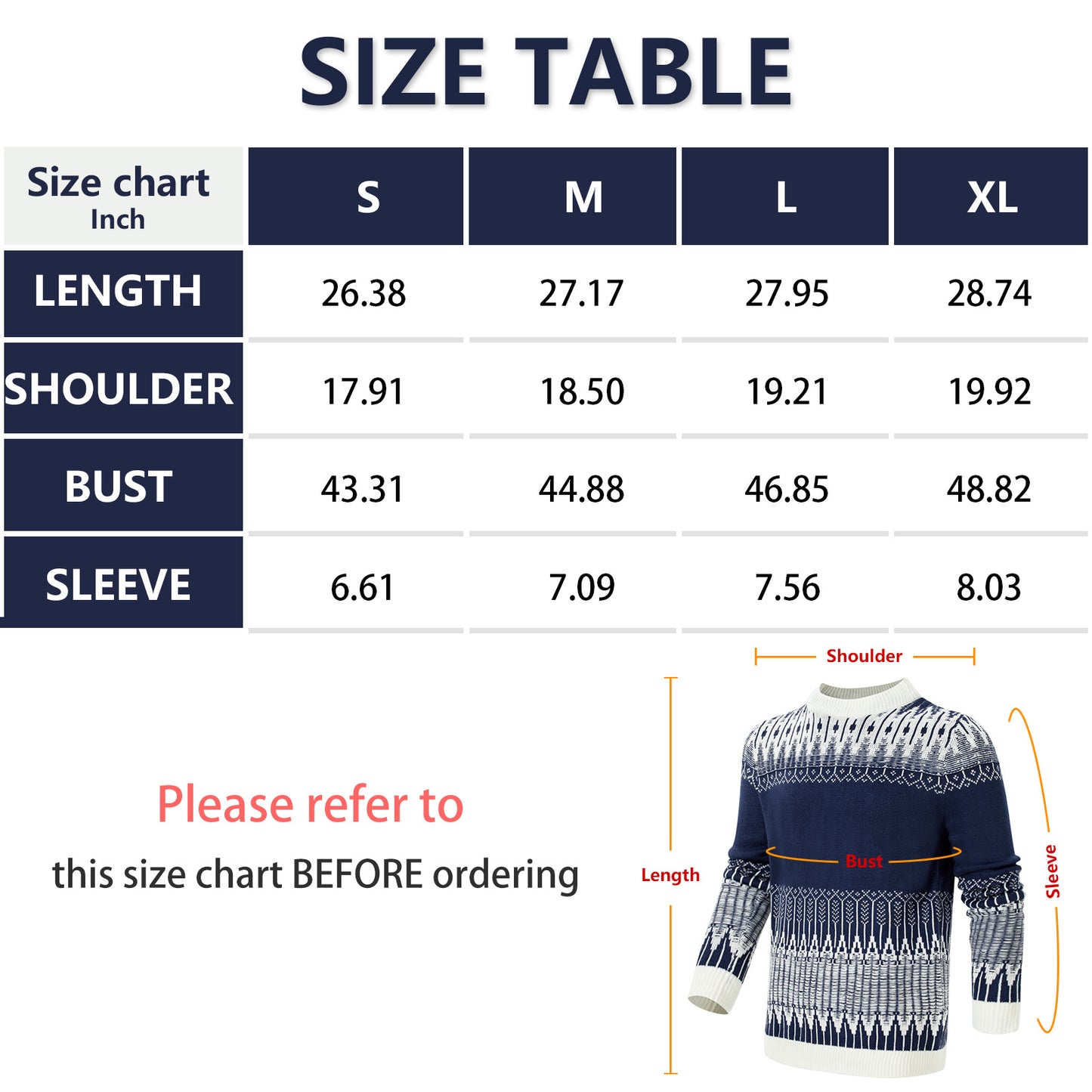 Men’s Crewneck Pullover Sweater – Unisex Long Sleeve Top