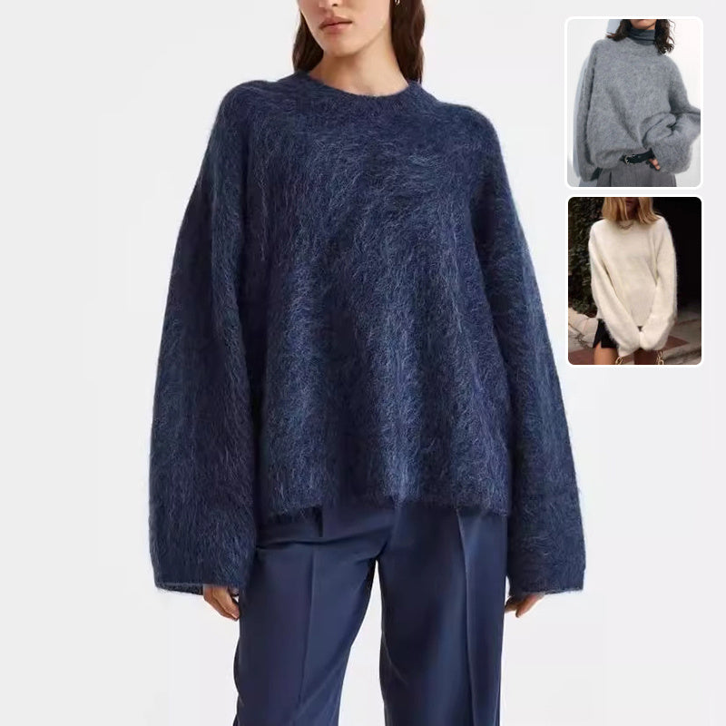 Women’s Loose Long Sleeve Round Neck Pullover Sweater