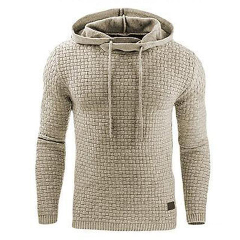 Men’s Knitted Hoodie Sweater – Long Sleeve Pullover for Autumn & Winter