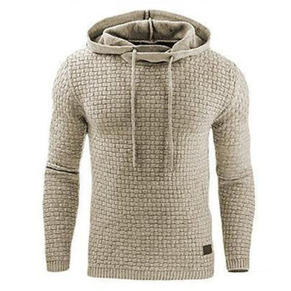Men’s Knitted Hoodie Sweater – Long Sleeve Pullover for Autumn & Winter