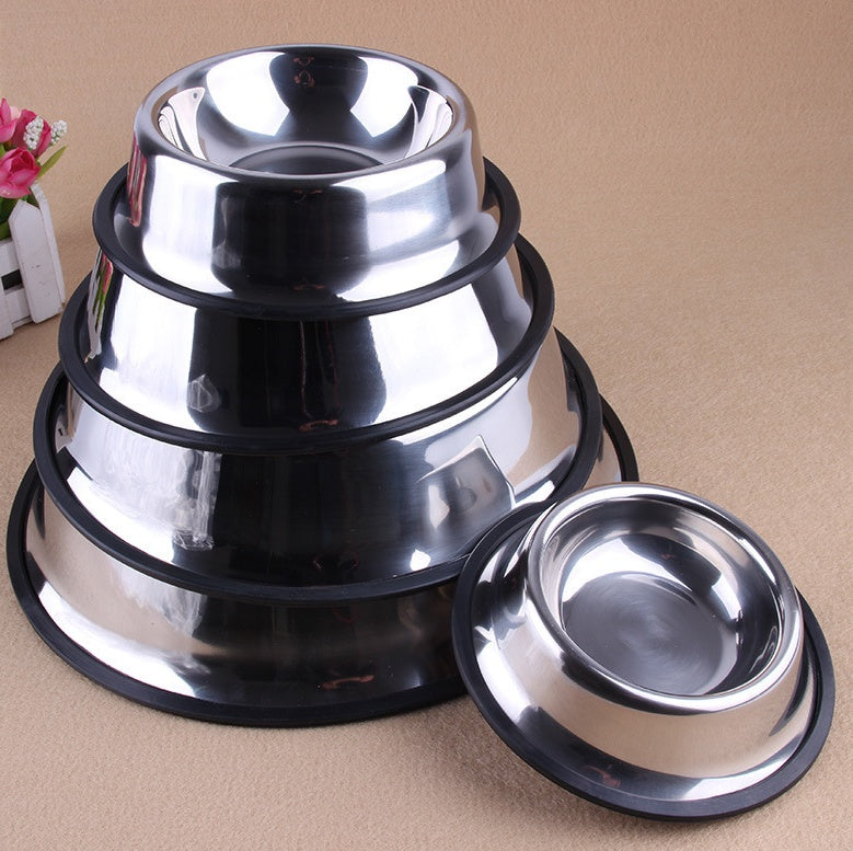 Classic Stainless Steel Pet Feeding Bowls Dogs and Cats