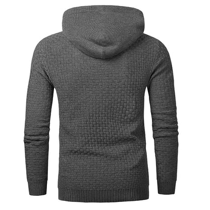 Men’s Knitted Hoodie Sweater – Long Sleeve Pullover for Autumn & Winter