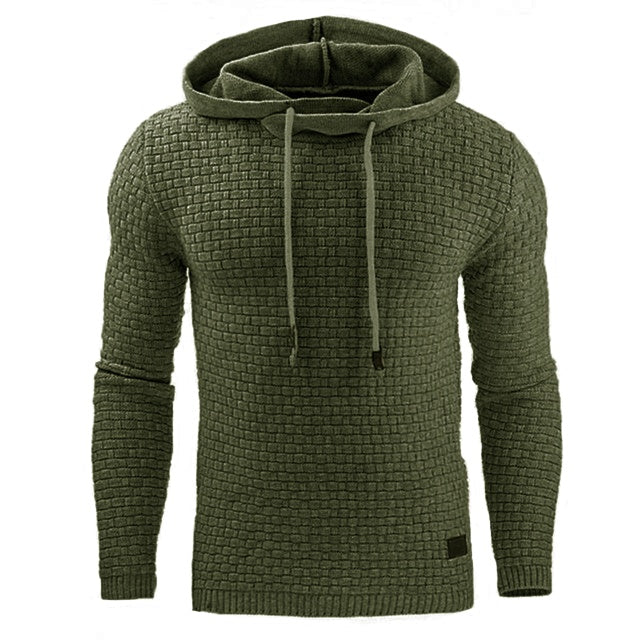 Men’s Knitted Hoodie Sweater – Long Sleeve Pullover for Autumn & Winter