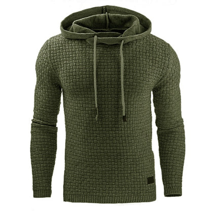 Men’s Knitted Hoodie Sweater – Long Sleeve Pullover for Autumn & Winter