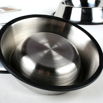 Classic Stainless Steel Pet Feeding Bowls Dogs and Cats