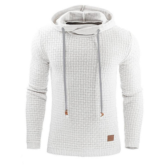 Men’s Knitted Hoodie Sweater – Long Sleeve Pullover for Autumn & Winter