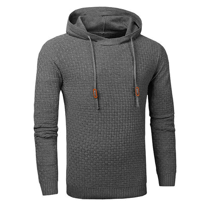 Men’s Knitted Hoodie Sweater – Long Sleeve Pullover for Autumn & Winter