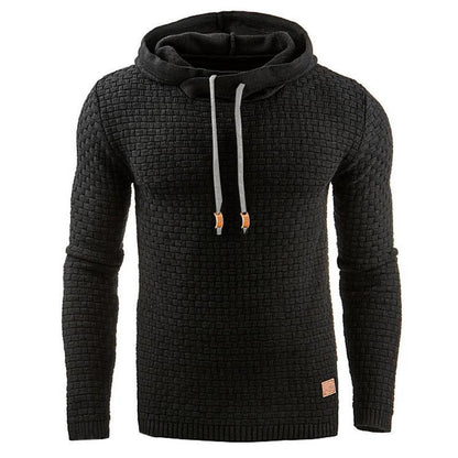 Men’s Knitted Hoodie Sweater – Long Sleeve Pullover for Autumn & Winter