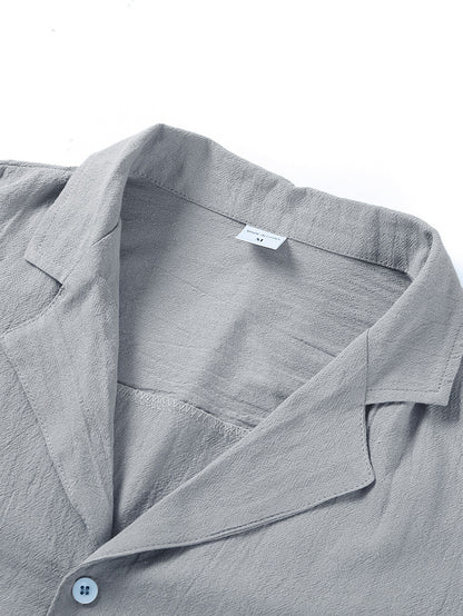 Men's Tops Casual Button Down Shirt Short Sleeve