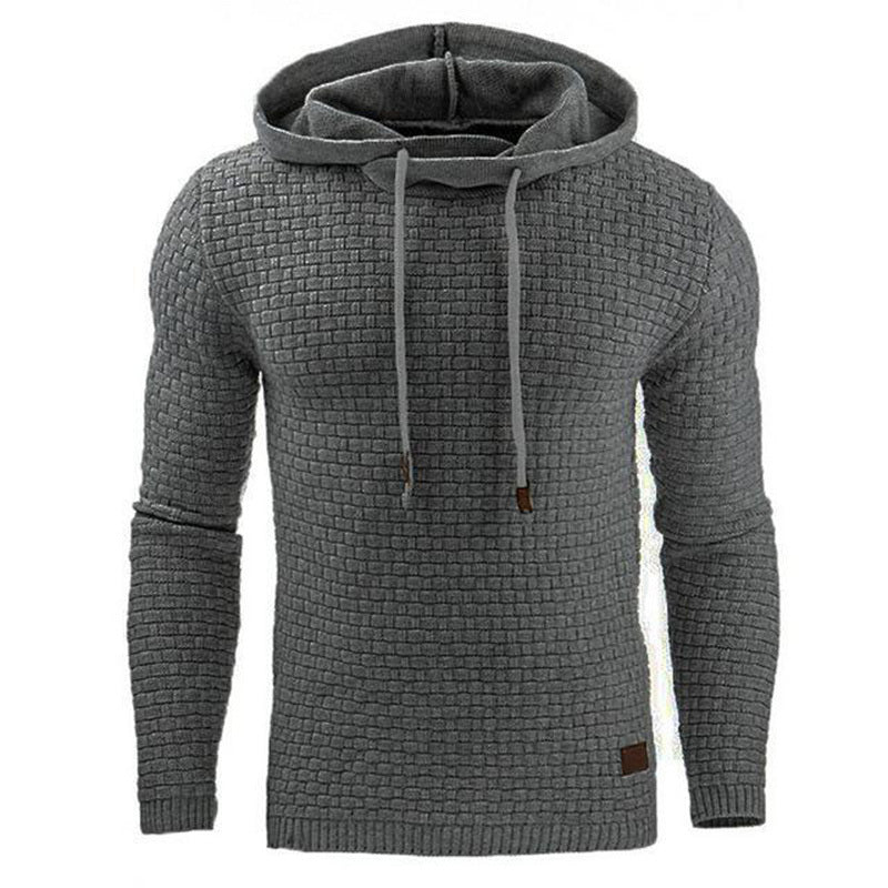 Men’s Knitted Hoodie Sweater – Long Sleeve Pullover for Autumn & Winter