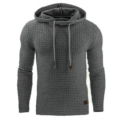 Men’s Knitted Hoodie Sweater – Long Sleeve Pullover for Autumn & Winter