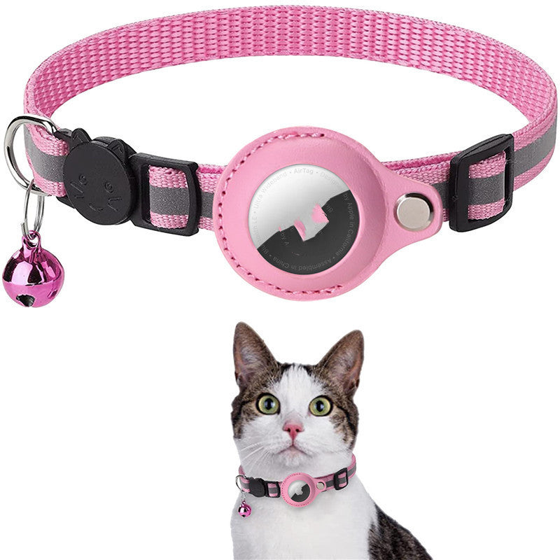 Reflective Nylon Pet Collar with Airtag Holder Waterproof Case for Dogs and Cats