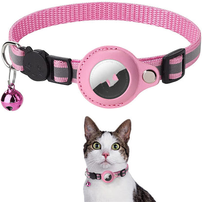 Reflective Nylon Pet Collar with Airtag Holder Waterproof Case for Dogs and Cats