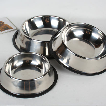 Classic Stainless Steel Pet Feeding Bowls Dogs and Cats