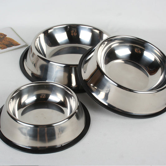 Classic Stainless Steel Pet Feeding Bowls Dogs and Cats