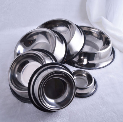 Classic Stainless Steel Pet Feeding Bowls Dogs and Cats