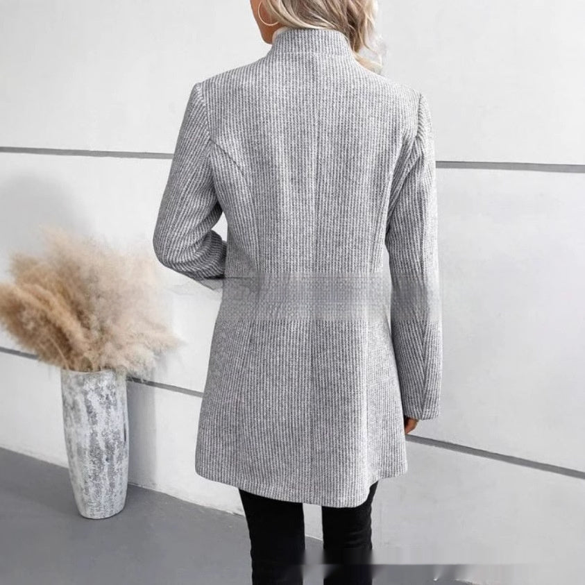 Women’s Woolen Zipper Jacket – European & American Style