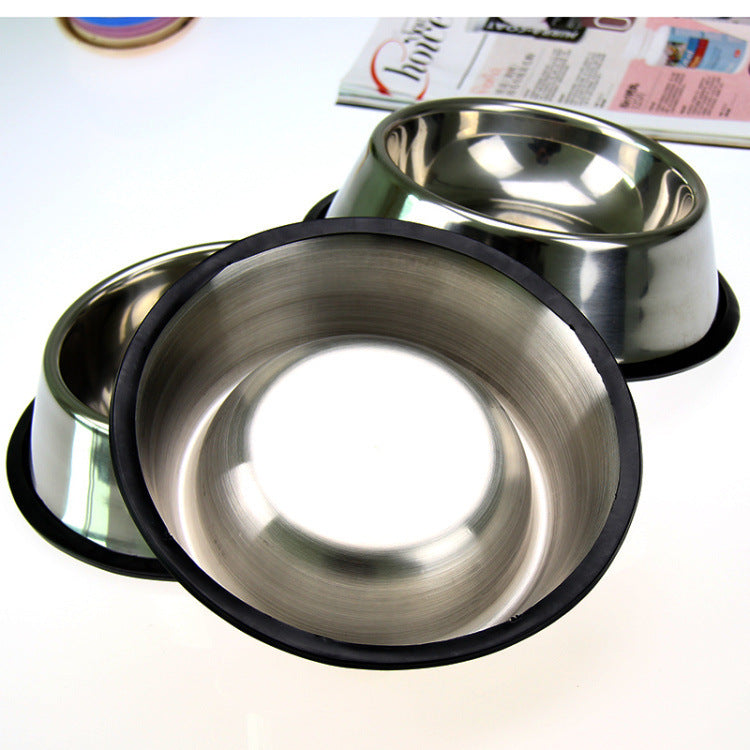 Classic Stainless Steel Pet Feeding Bowls Dogs and Cats