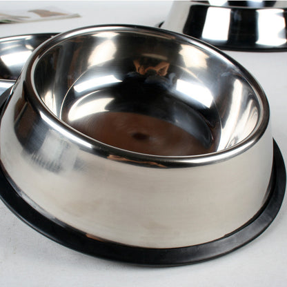 Classic Stainless Steel Pet Feeding Bowls Dogs and Cats