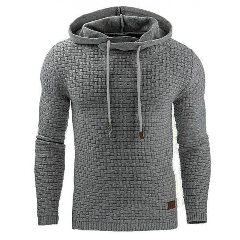 Men’s Knitted Hoodie Sweater – Long Sleeve Pullover for Autumn & Winter