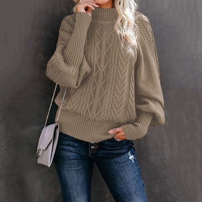 New Style Medium Neck Sweater Women's Loose Long Sleeve