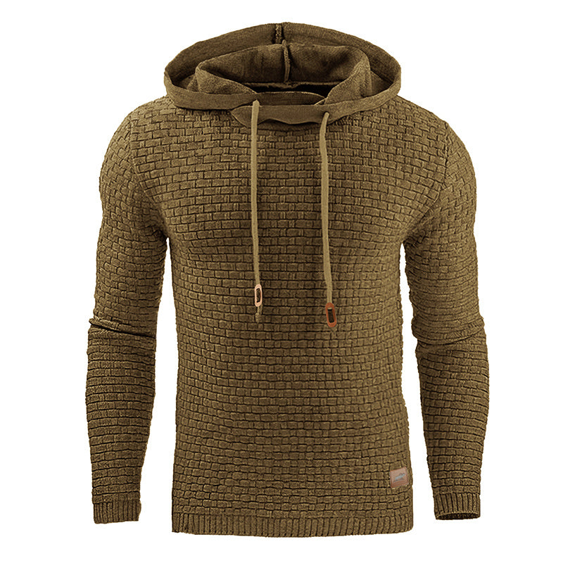 Men’s Knitted Hoodie Sweater – Long Sleeve Pullover for Autumn & Winter