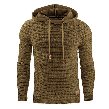 Men’s Knitted Hoodie Sweater – Long Sleeve Pullover for Autumn & Winter