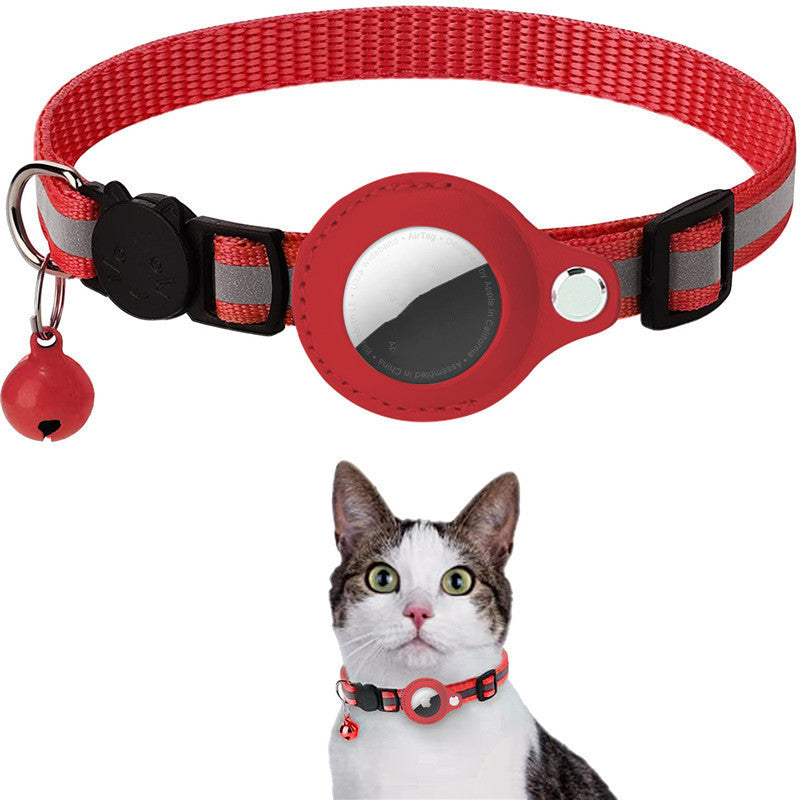 Reflective Nylon Pet Collar with Airtag Holder Waterproof Case for Dogs and Cats