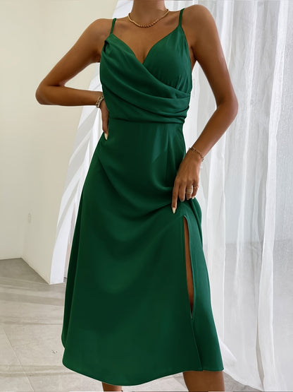 Women’s V-Neck Slit Sling Dress – Sexy Summer Fashion