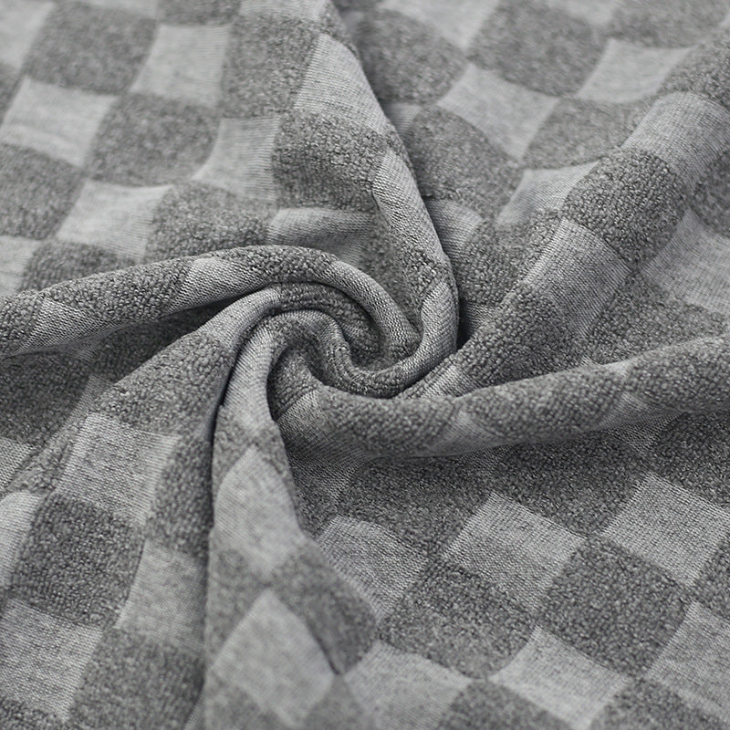 Men’s Jacquard Plaid Shorts Set – Loose Straight Casual Summer Suit