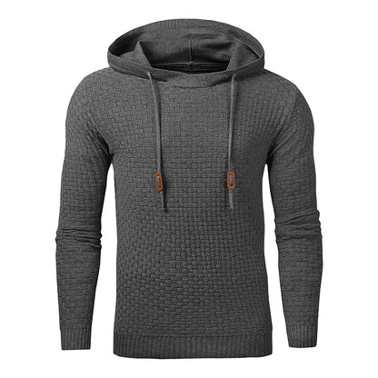 Men’s Knitted Hoodie Sweater – Long Sleeve Pullover for Autumn & Winter