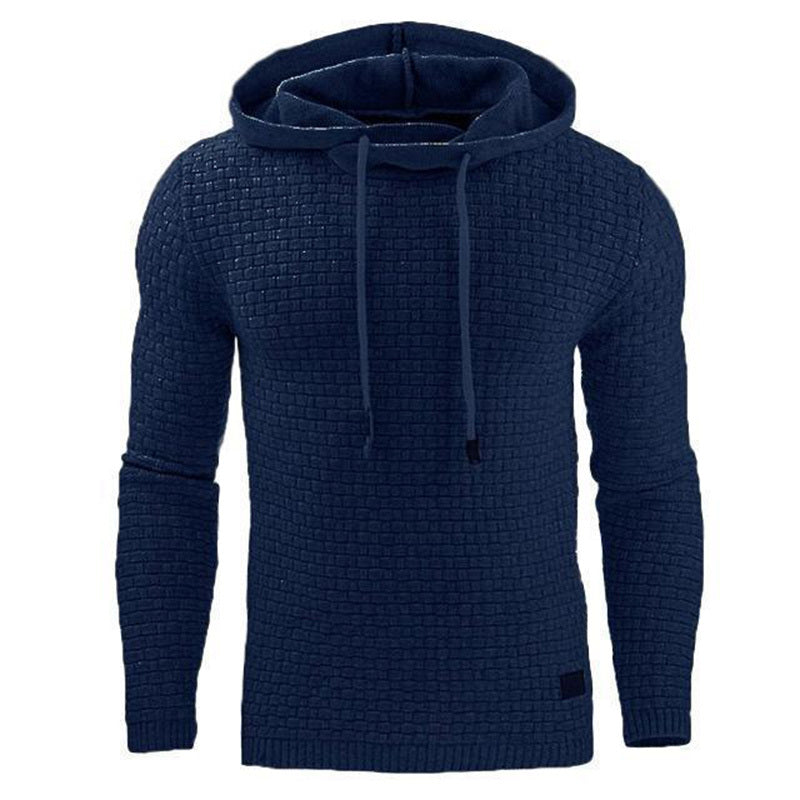 Men’s Knitted Hoodie Sweater – Long Sleeve Pullover for Autumn & Winter