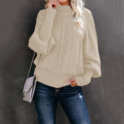 New Style Medium Neck Sweater Women's Loose Long Sleeve