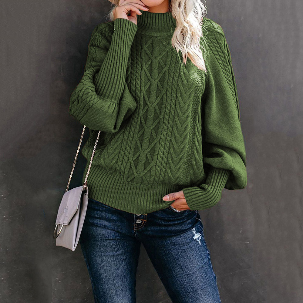 New Style Medium Neck Sweater Women's Loose Long Sleeve