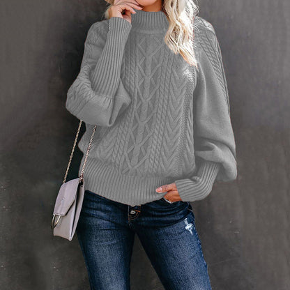 New Style Medium Neck Sweater Women's Loose Long Sleeve