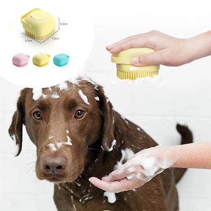 2-in-1 Silicone Pet Bath & Massage Glove – Grooming Brush with Shampoo Dispenser