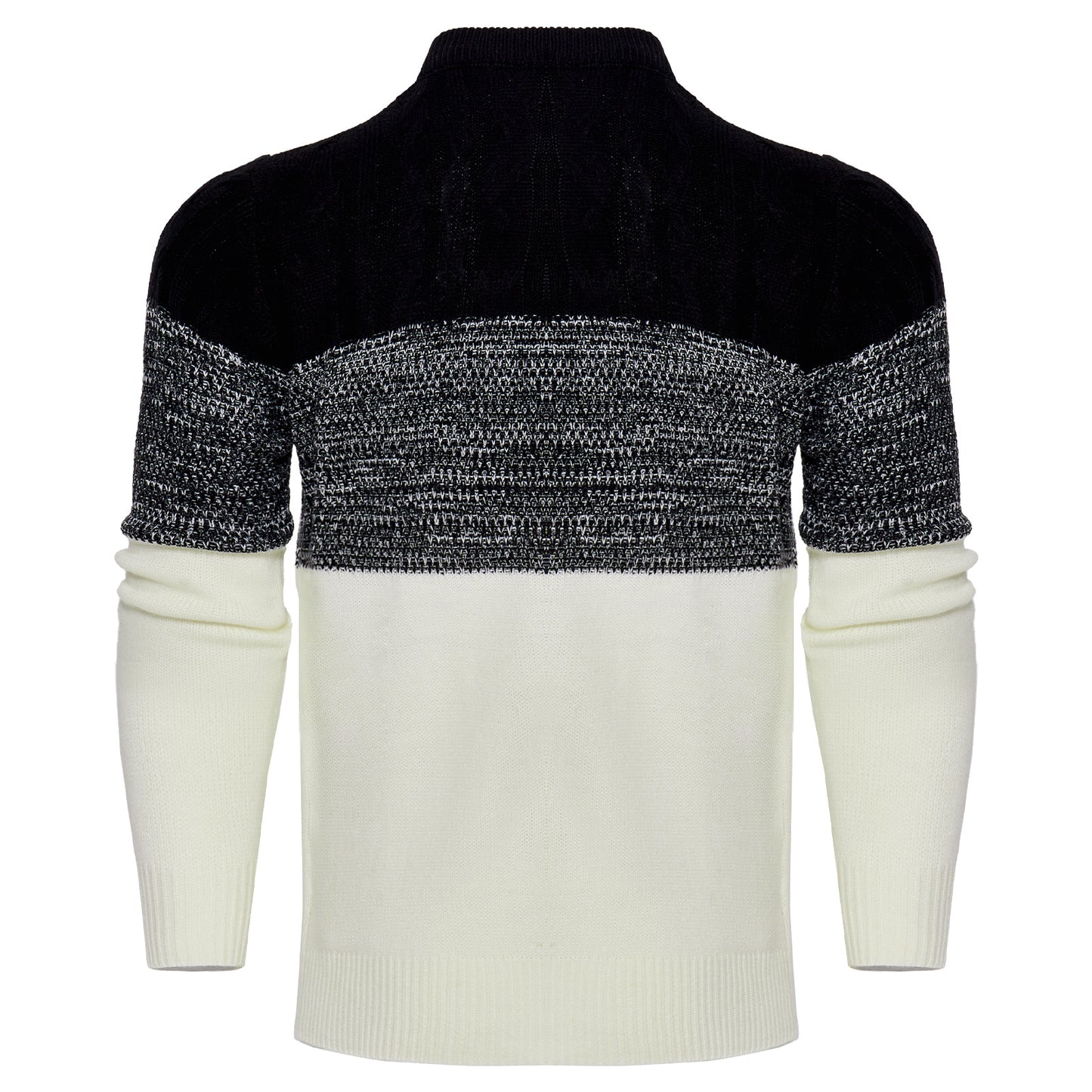 Men’s Color Block Cable Knit Pullover – Casual Long Sleeve Sweater