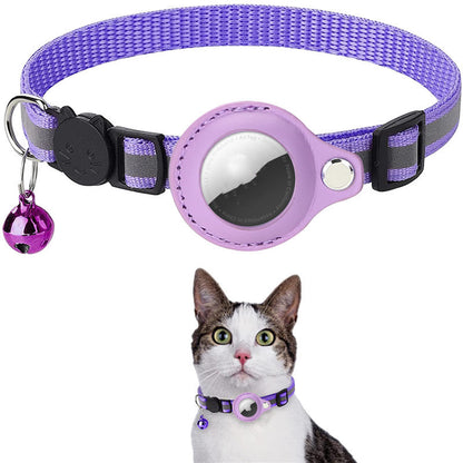 Reflective Nylon Pet Collar with Airtag Holder Waterproof Case for Dogs and Cats